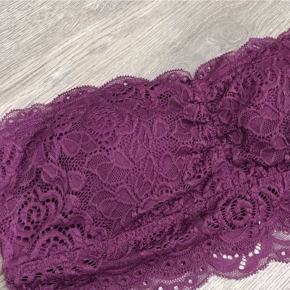 Plum Floral Lace Bandeau - Picture 3 of 8